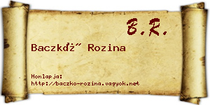 Baczkó Rozina névjegykártya